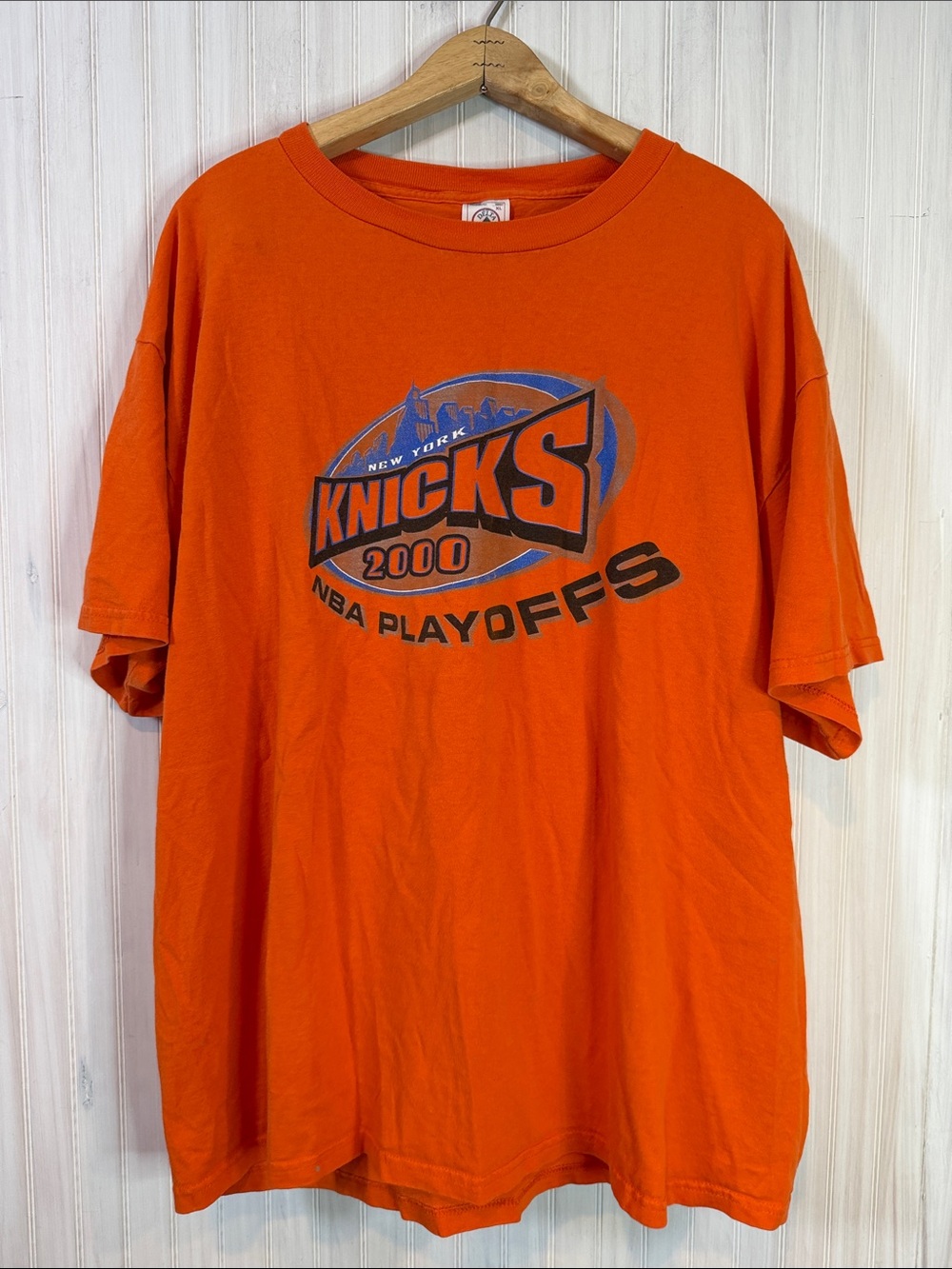 VINTAGE KNICKS VS RAPTORS 2000 Y2K PLAYOFF TEE XL DELTA